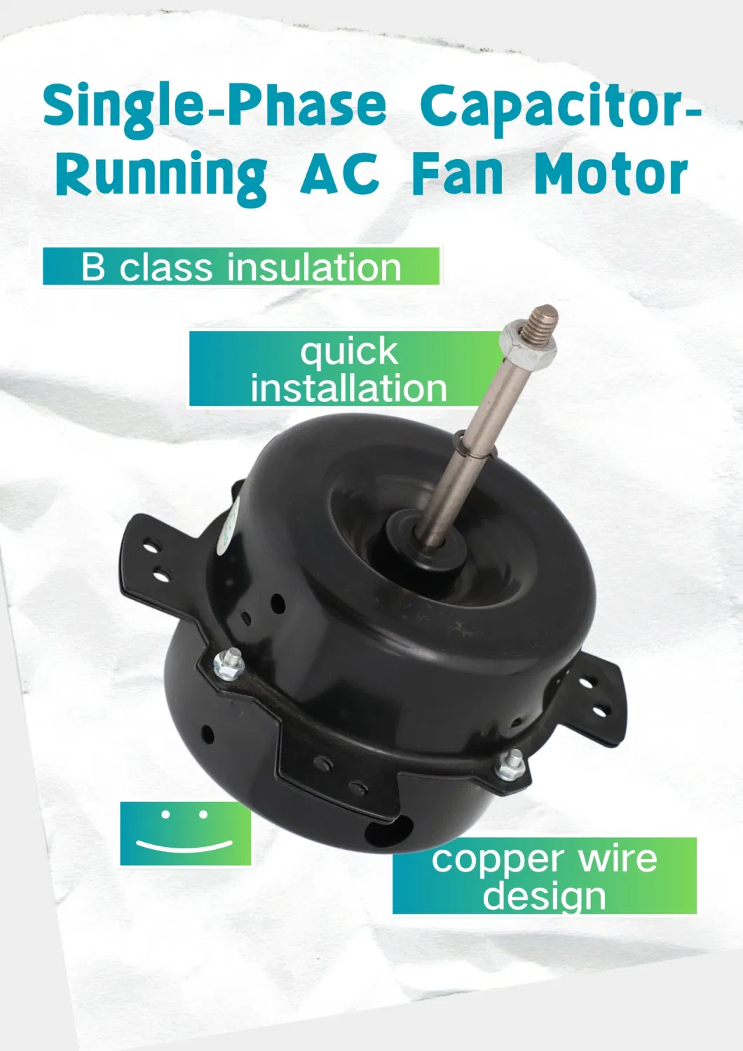 18W Single Phase Capacitor-Running Electric AC Fan Motor for Air Conditioning Units Installed in Low-Power Bedroom